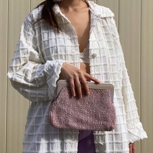 Stunning vintage lilac clutch bag